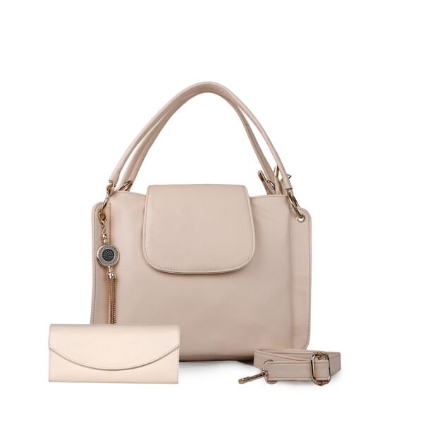Roseberries Women Cream Sling and Handbag With Wallet